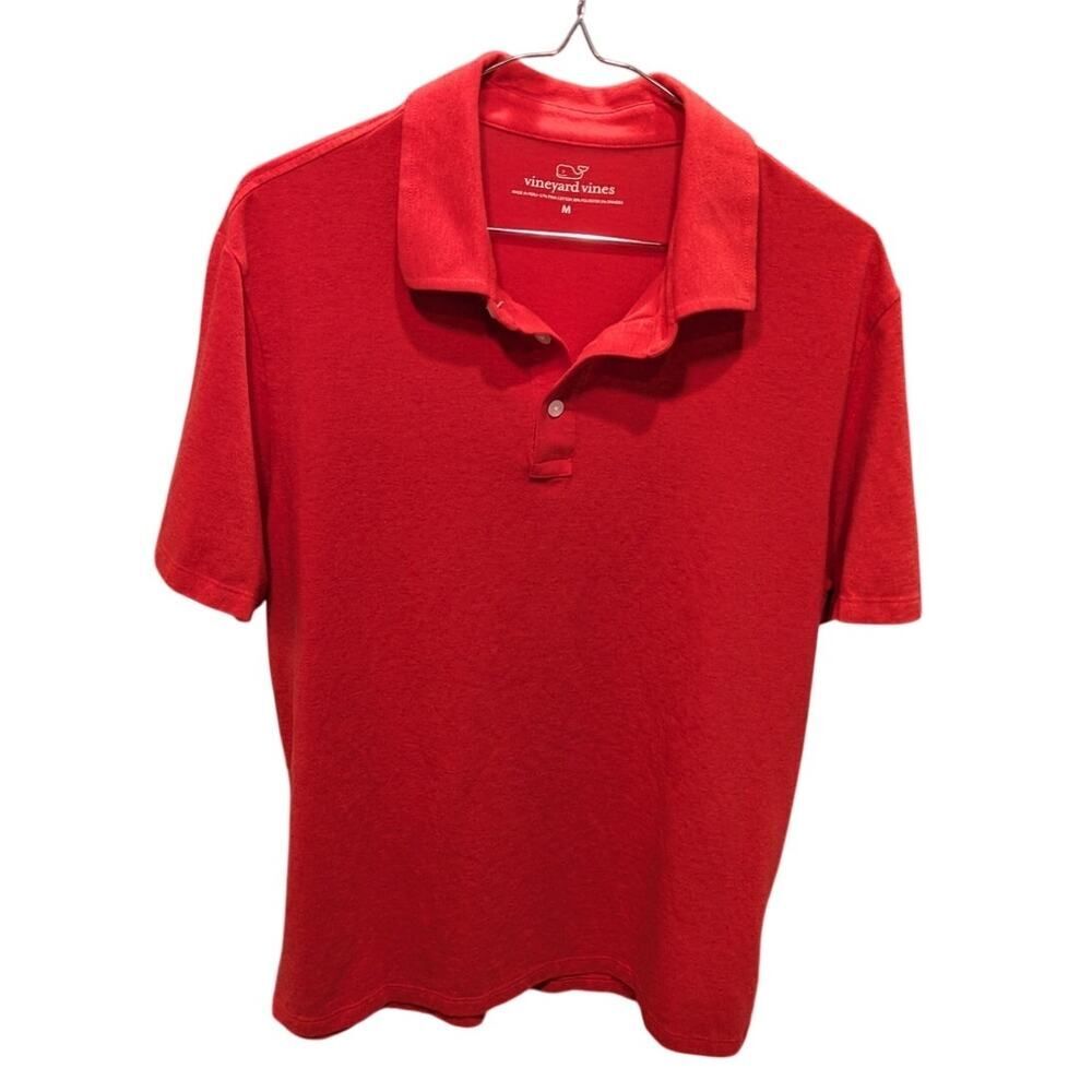 Vineyard Vines Men’s Polo Shirt M | Red Preppy Coastal Classic